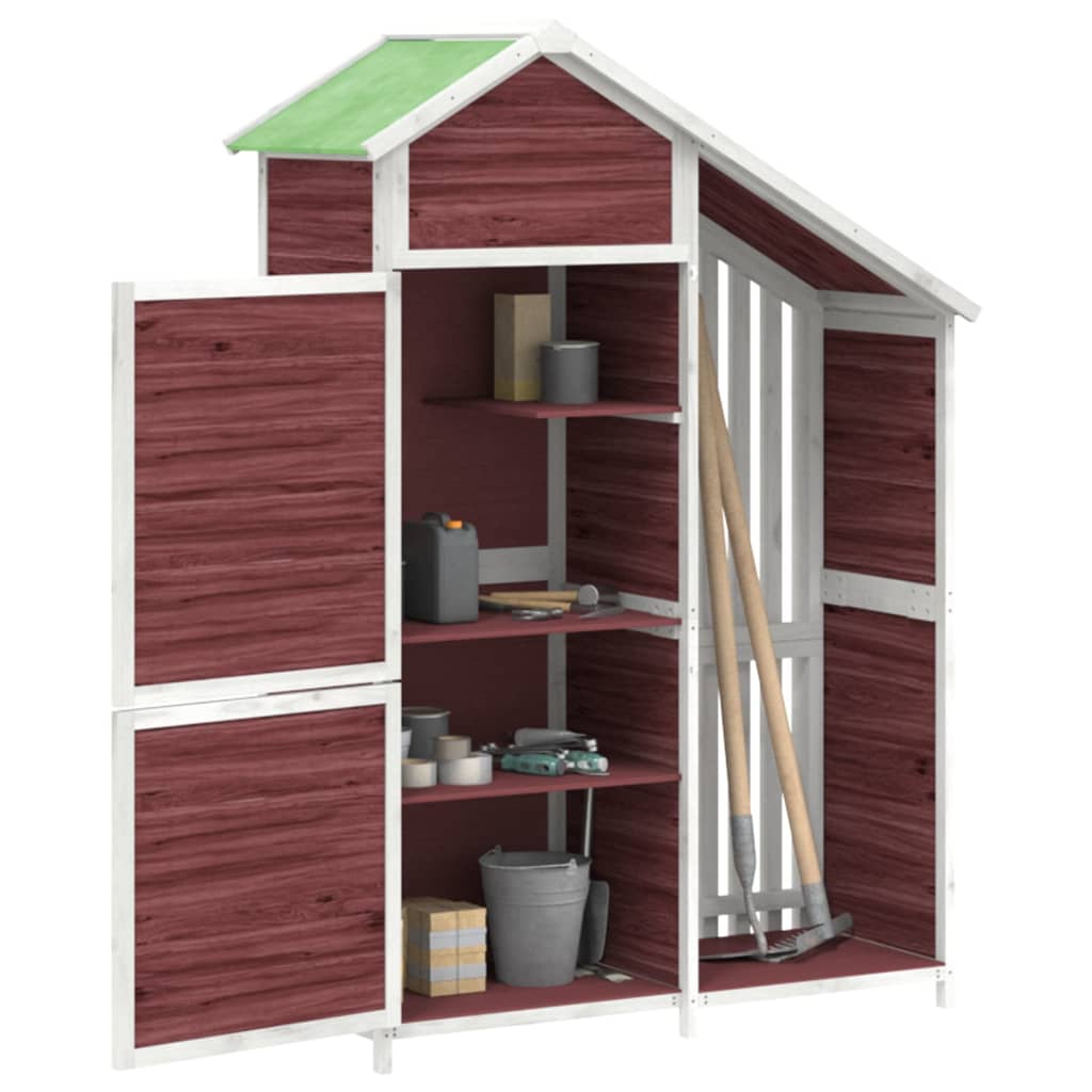 Vidaxl Garden Shed 120x53.5x170 cm Festkiefer Mokka -Colored
