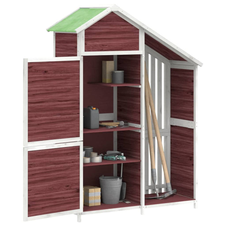 Vidaxl Garden Shed 120x53.5x170 cm Festkiefer Mokka -Colored