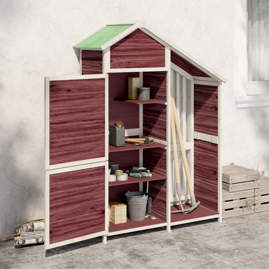 Vidaxl Garden Shed 120x53.5x170 cm Festkiefer Mokka -Colored