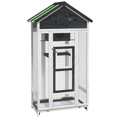 VIDAXL VIRET 91.5X53X170 CM Festkiefergrau