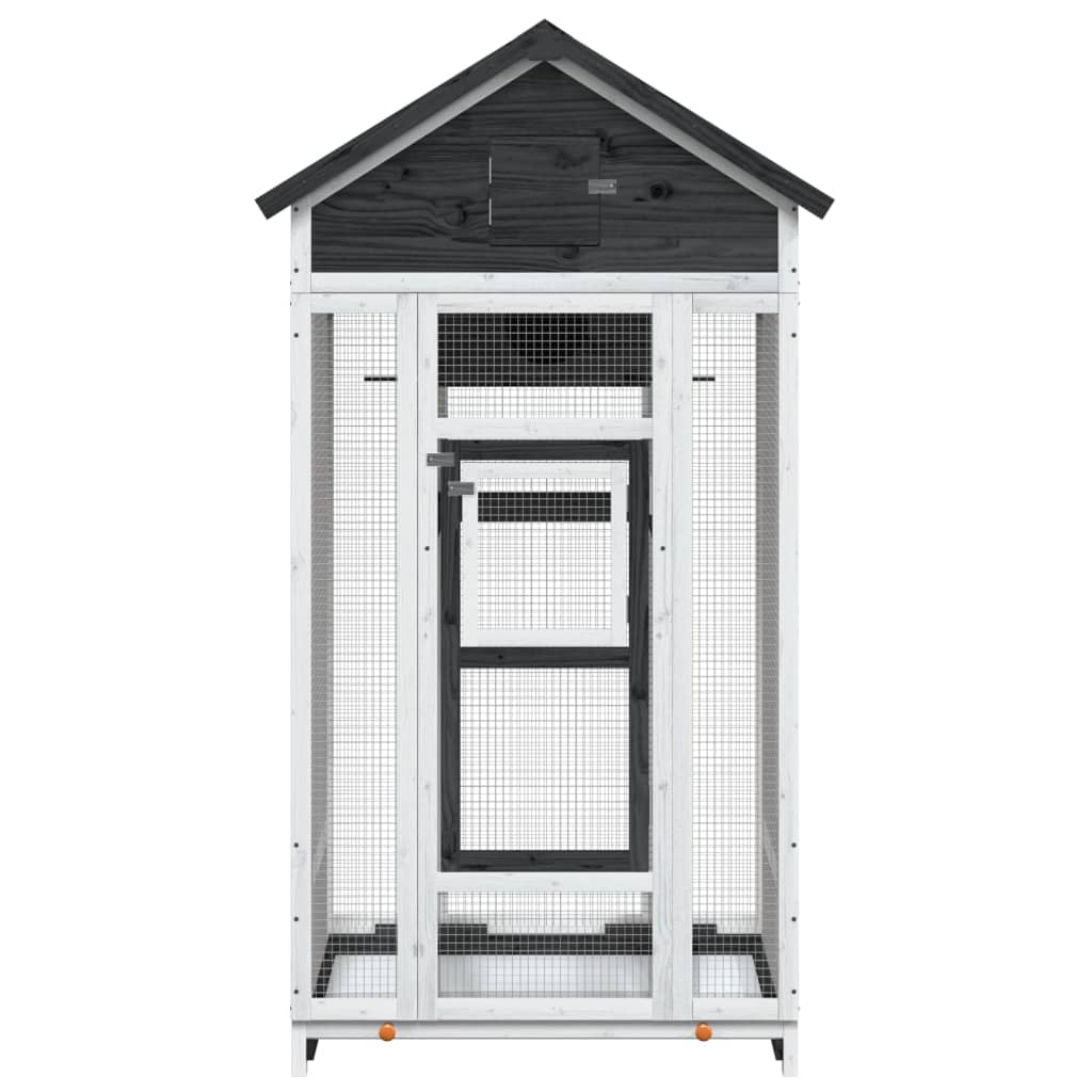 VIDAXL VIRET 91.5X53X170 CM Festkiefergrau