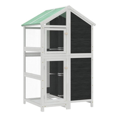 VIDAXL VIRET 97X81X152 CM Feststoffkieferngrau