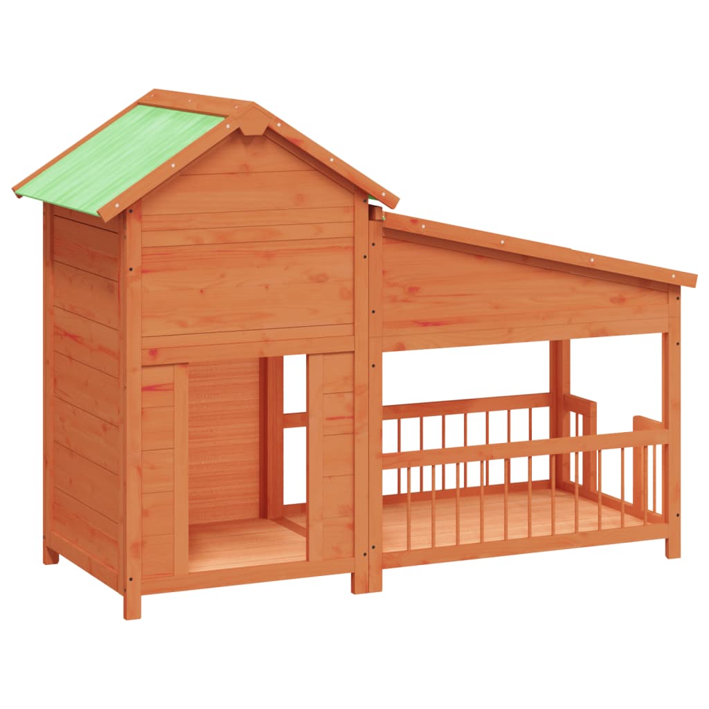 Vidaxl Dog Loft 143x60.5x109 cm Festkiefer Braun