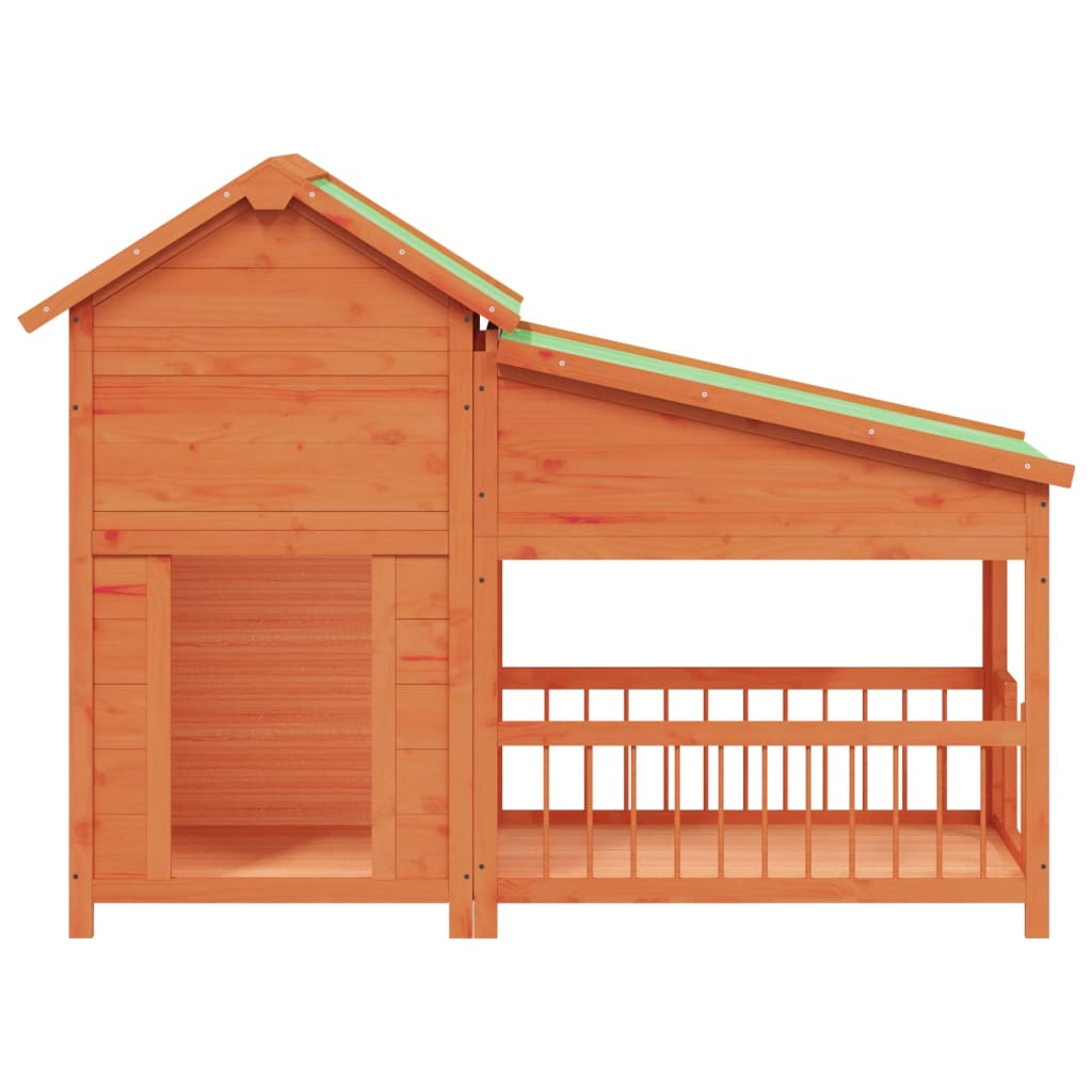 Vidaxl Dog Loft 143x60.5x109 cm Festkiefer Braun