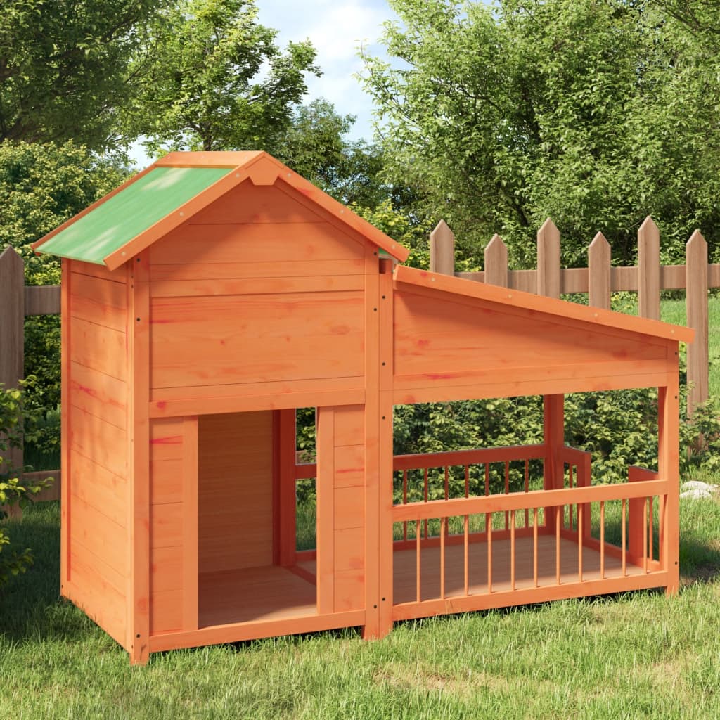 Vidaxl Dog Loft 143x60.5x109 cm Festkiefer Braun
