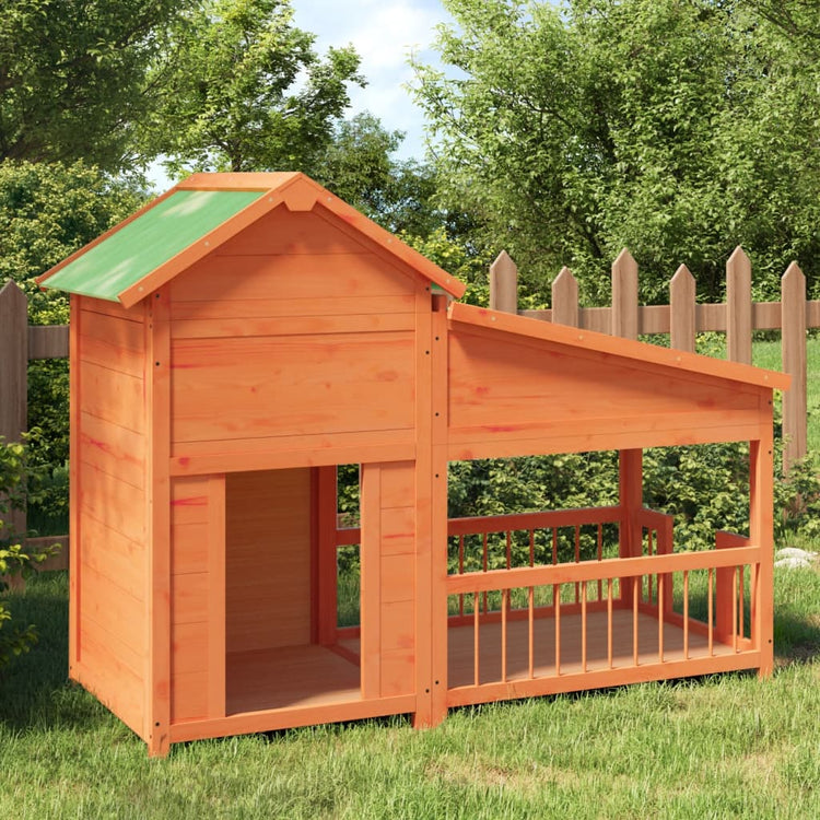 Vidaxl Dog Loft 143x60.5x109 cm Festkiefer Braun