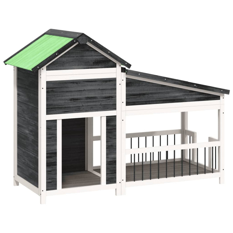 Vidaxl Hund Loft 143x60.5x109 cm Festkieferngrau grau