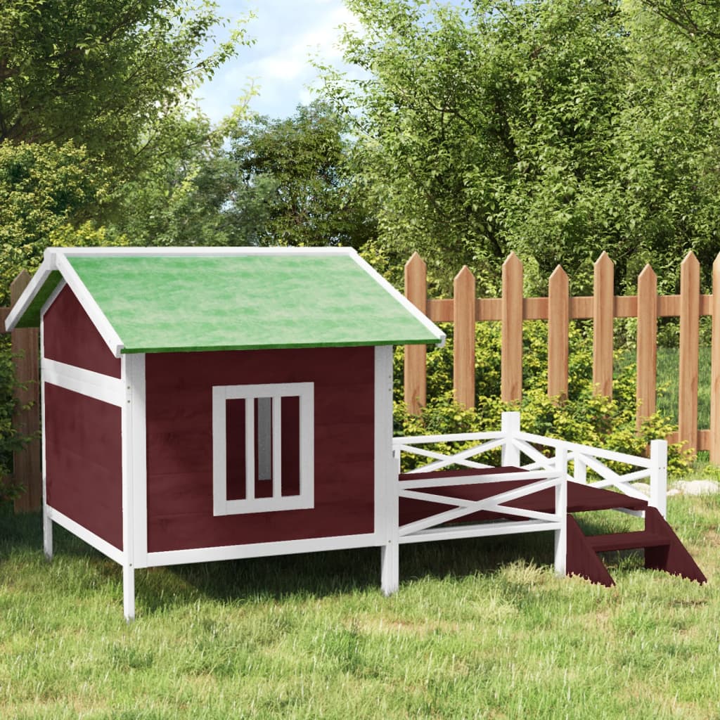 Vidaxl Dog Loft 159x120x88,5 cm Festkiefer -Mugger -Colored