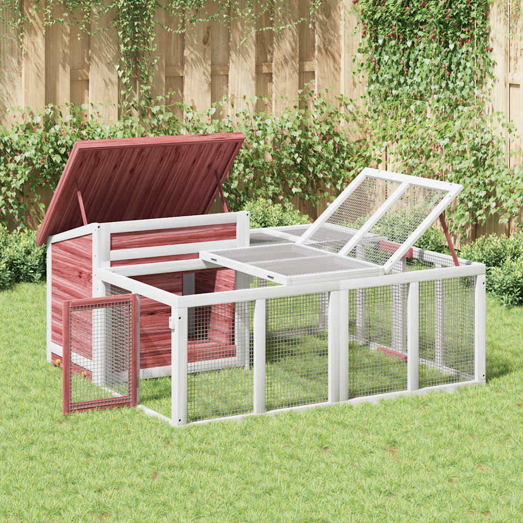Vidaxl Rabbit Hutch 144x123x67,5 cm massive Kiefern -Mokka -ausgelöst
