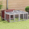 Vidaxl Rabbit Hutch 144x123x67,5 cm massive Kiefern -Mokka -ausgelöst