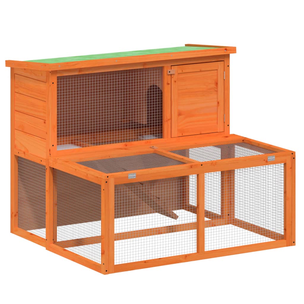 VIDAXL -Kaninchen -Hutch 102x90x84,5 cm Festkiefernkiefernbraun