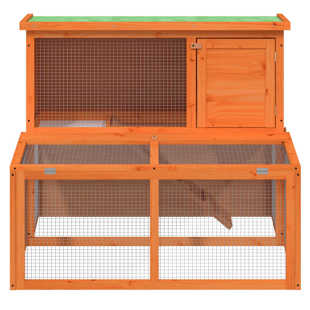 VIDAXL -Kaninchen -Hutch 102x90x84,5 cm Festkiefernkiefernbraun