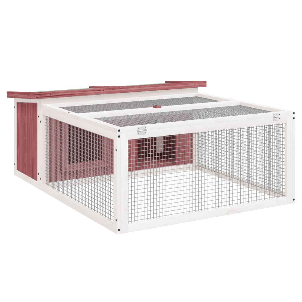 Vidaxxl Kaninchenstall 117,5 x 97 x 47,5 cm, massives Kiefernholz, mokkafarben