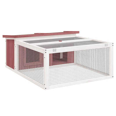 Vidaxxl Kaninchenstall 117,5 x 97 x 47,5 cm, massives Kiefernholz, mokkafarben
