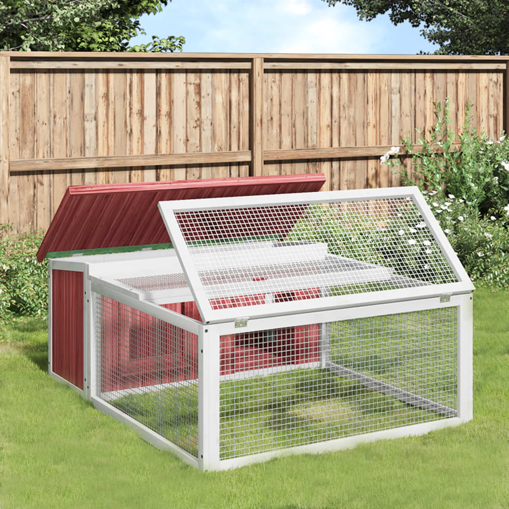 Vidaxxl Kaninchenstall 117,5 x 97 x 47,5 cm, massives Kiefernholz, mokkafarben
