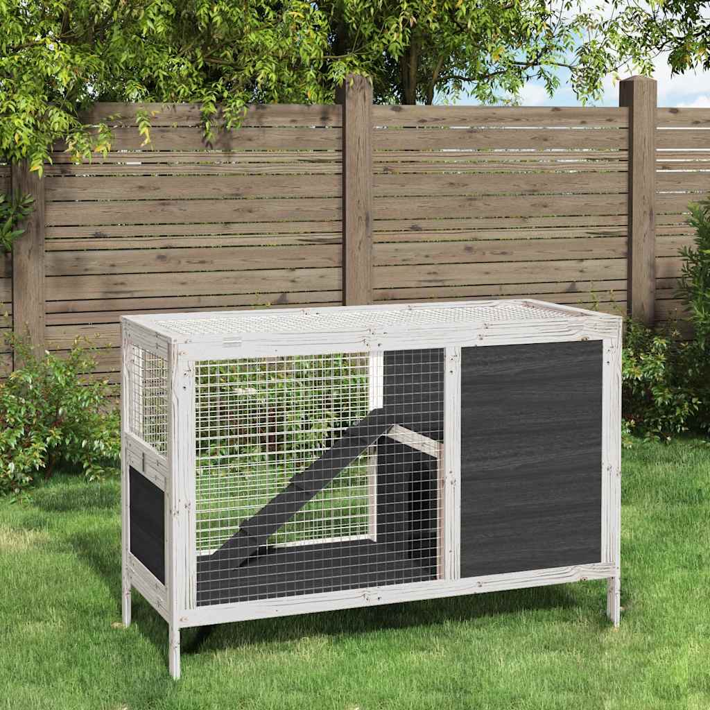 Vidaxl Kaninchenhutch 103x44x69,5 cm Festkiefergrau