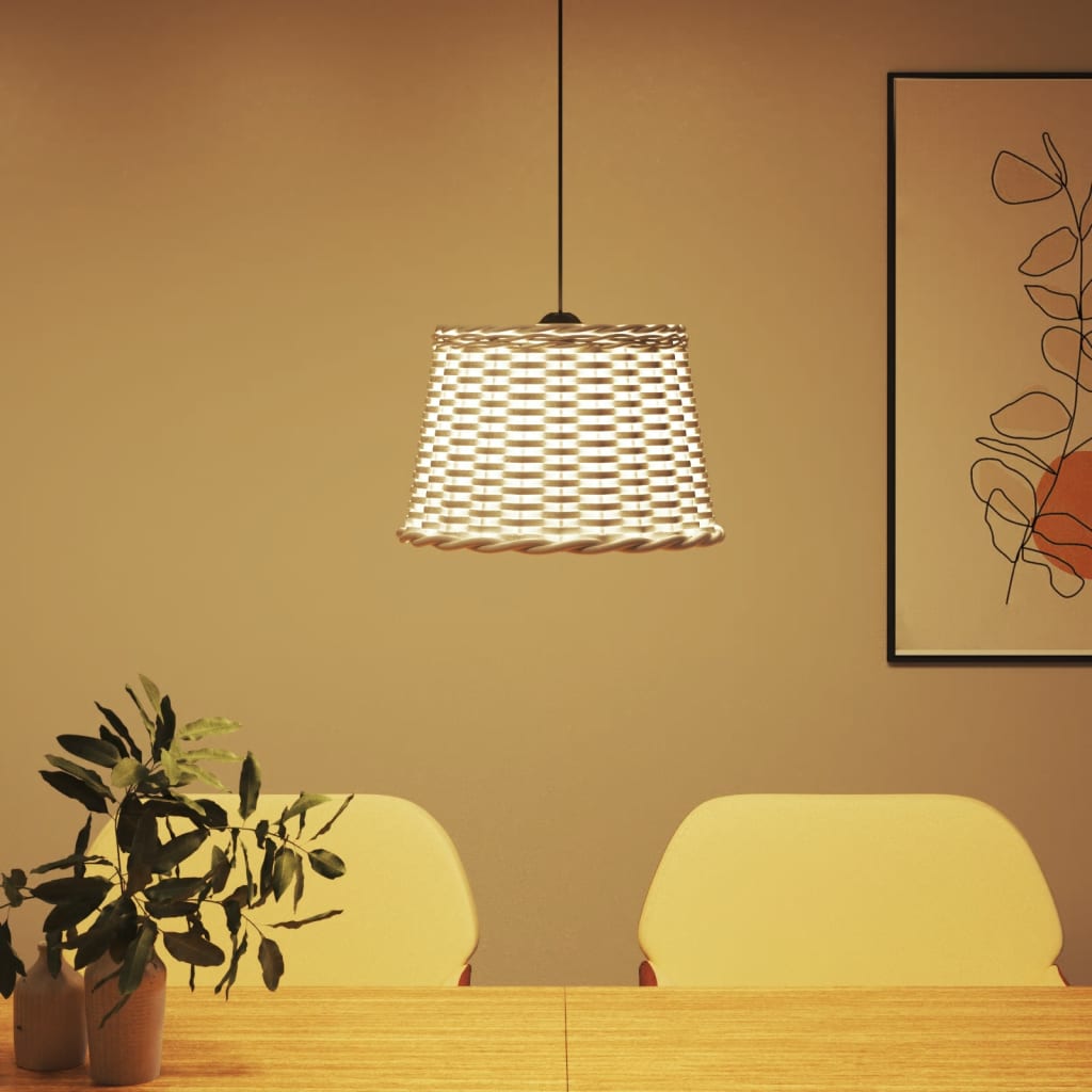Vidaxl Deckenlampenschatten Ø40x26 cm Wicker Weiß