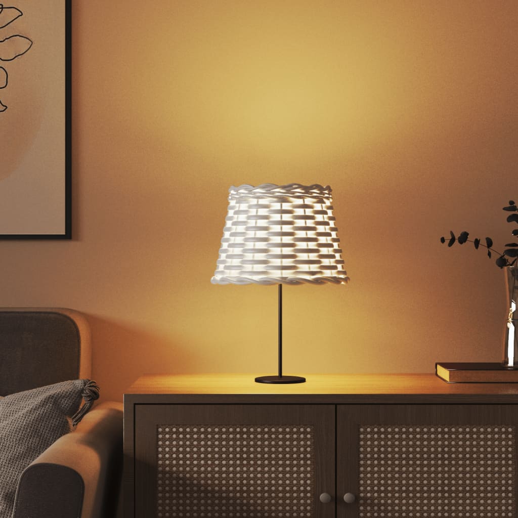 Vidaxl -Lampenschatten Ø20x15 cm Wicker Weiß