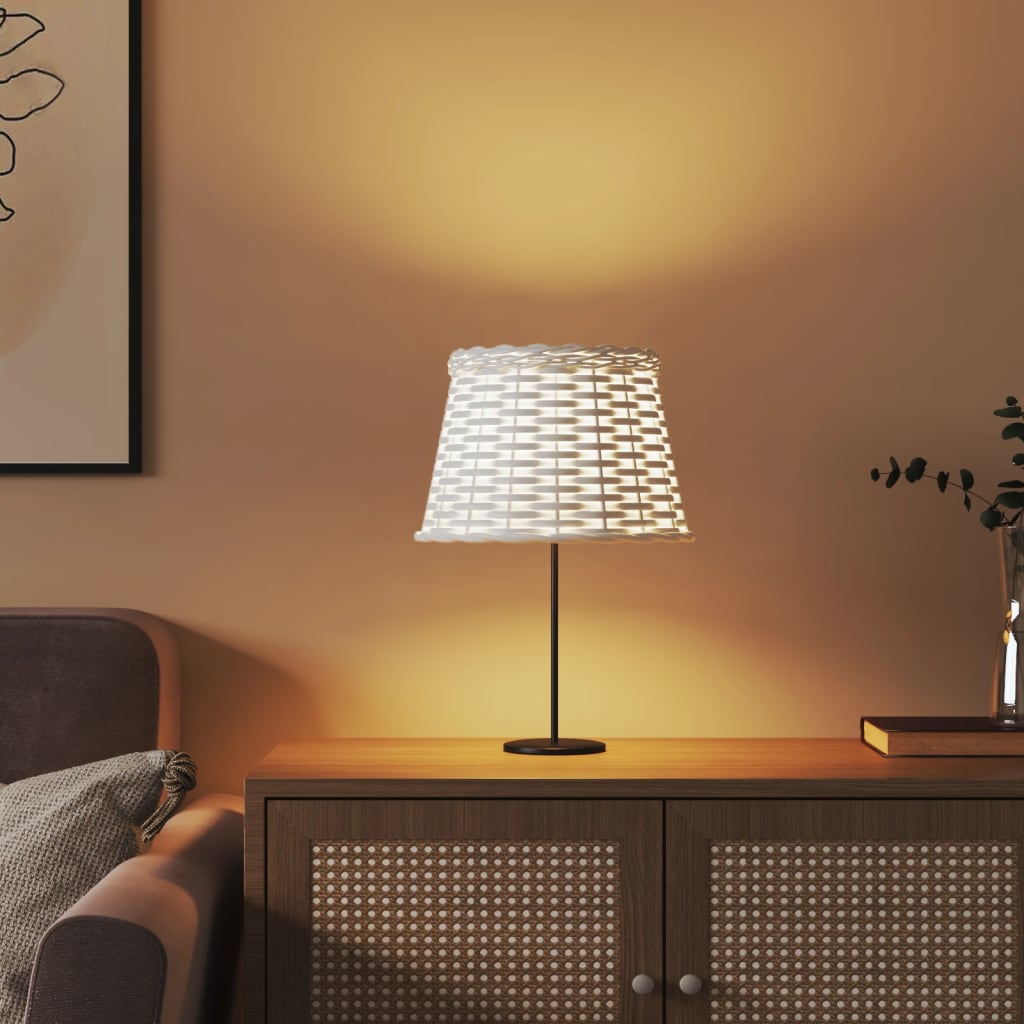 Vidaxl -Lampenschatten Ø25x17 cm Wicker Weiß