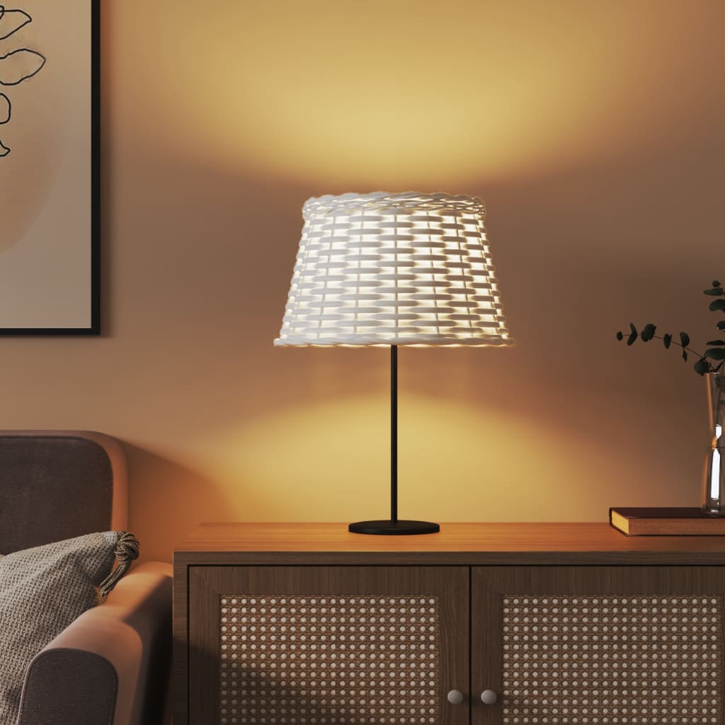 Vidaxl -Lampenschatten Ø38x23 cm Wicker Weiß