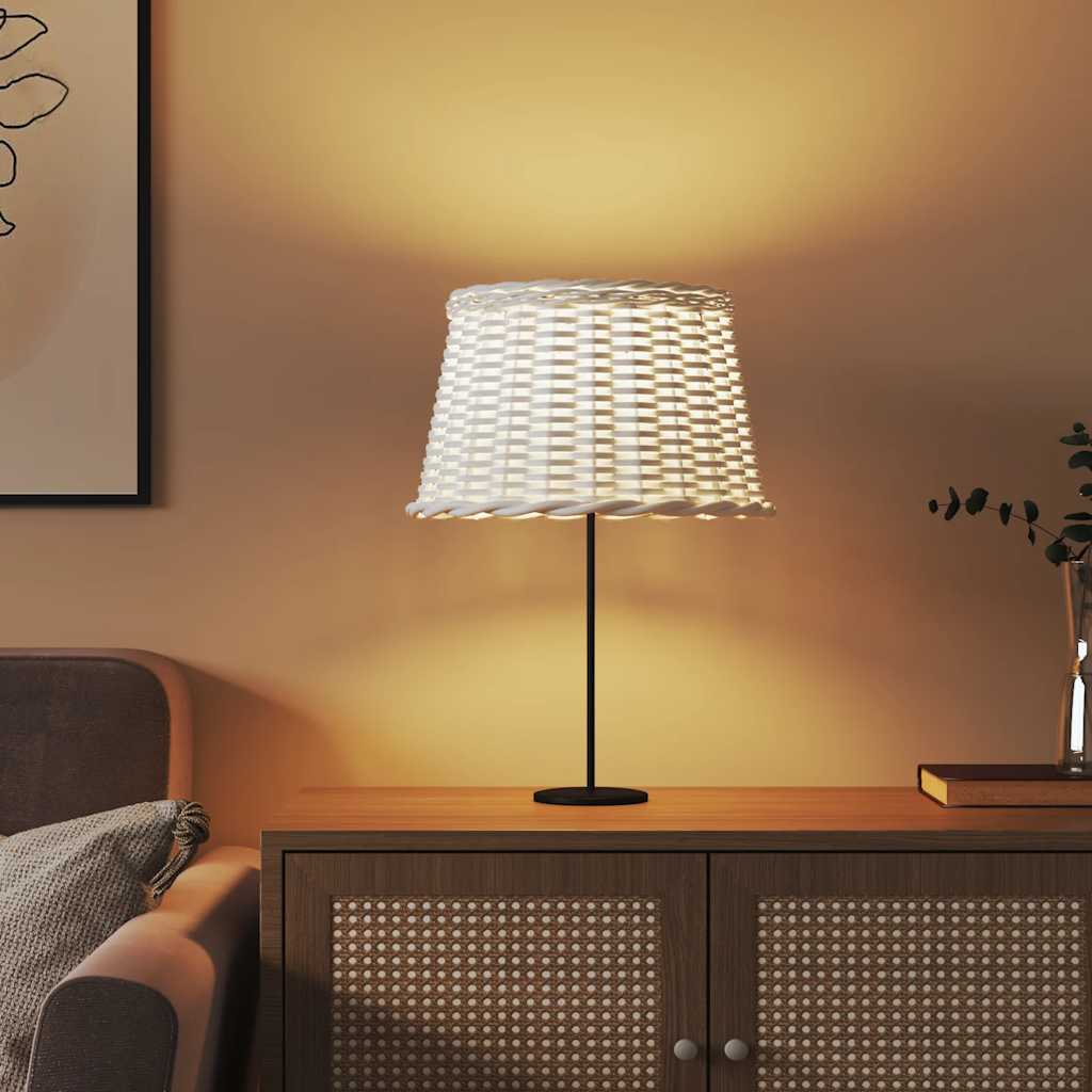 Vidaxl -Lampenschatten Ø45x28 cm Wicker Weiß