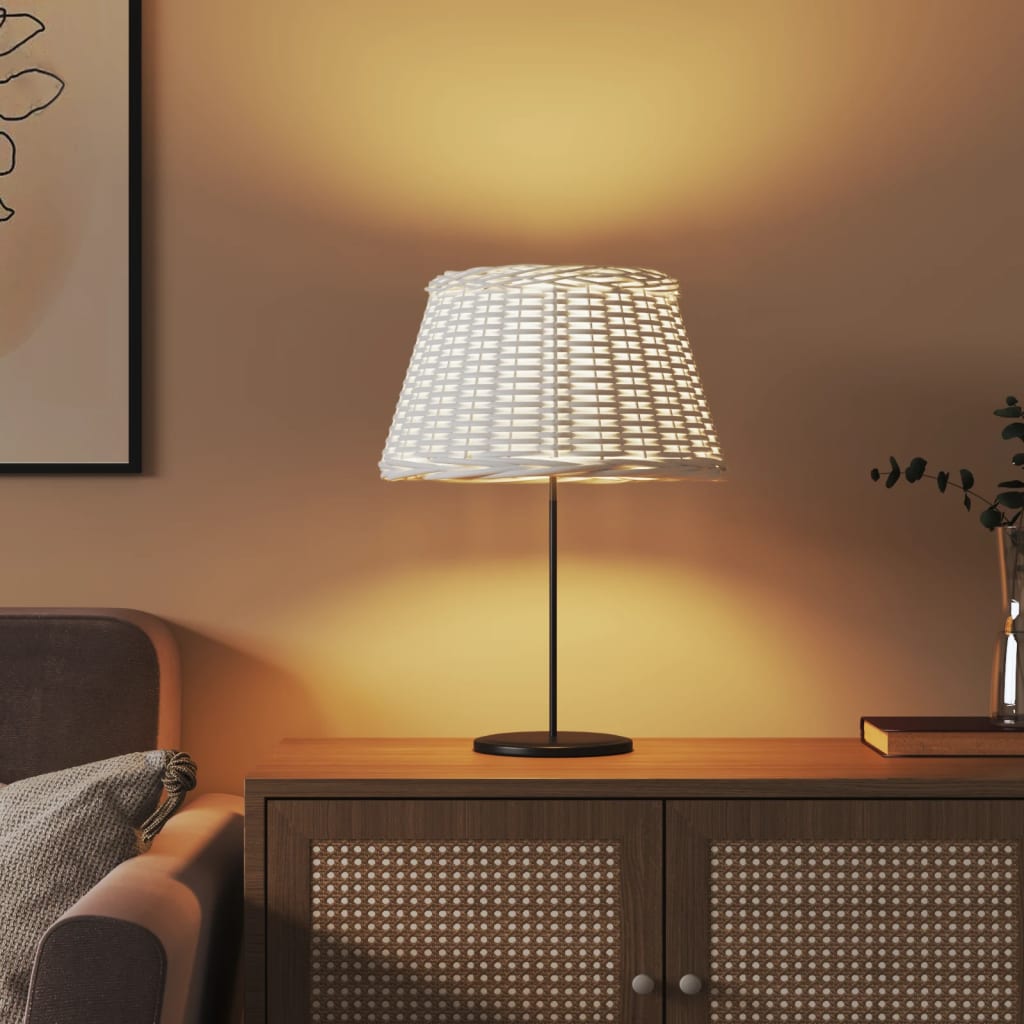Vidaxl -Lampenschatten Ø50x30 cm Wicker Weiß