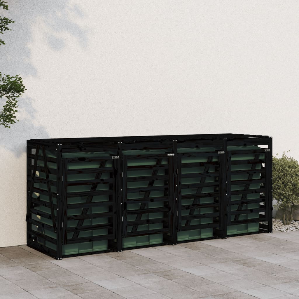 Vidaxl Container Speicher Vier -Zeit -Festkiefer schwarz