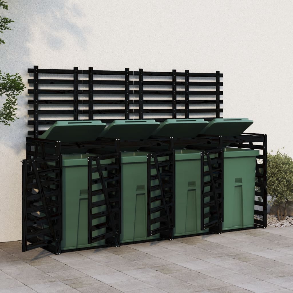 Vidaxl Container Speicher Vier -Zeit -Festkiefer schwarz