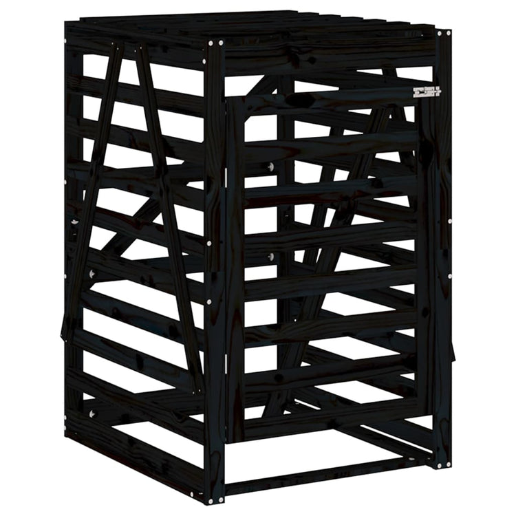 VIDAXL -Containerspeicher 84x90x128,5 cm Festkiefer Kiefernschwarz schwarz