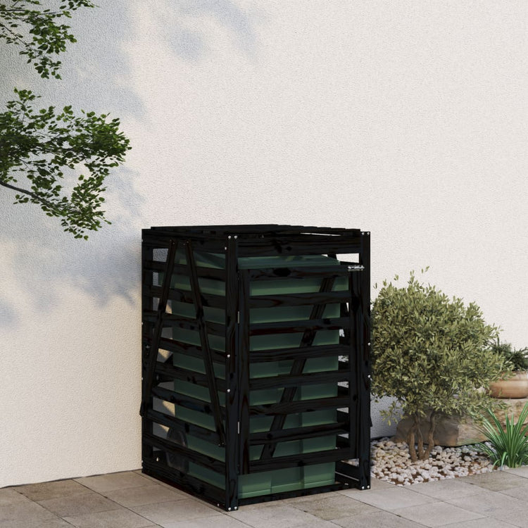 VIDAXL -Containerspeicher 84x90x128,5 cm Festkiefer Kiefernschwarz schwarz