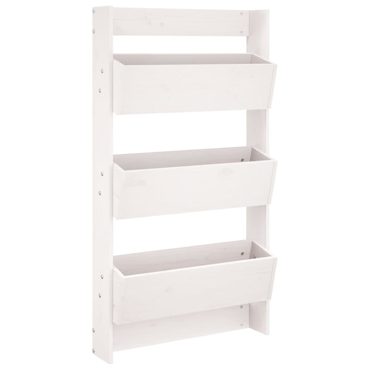 Vidaxl Plannbak Wandmontage 3-Laags 60x18.5x110 cm Kiefernholz Weiß weiß