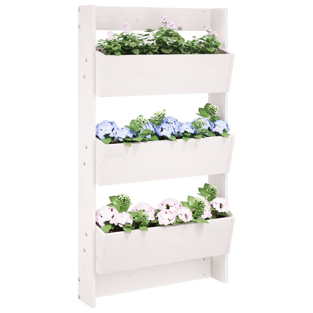 Vidaxl Plannbak Wandmontage 3-Laags 60x18.5x110 cm Kiefernholz Weiß weiß