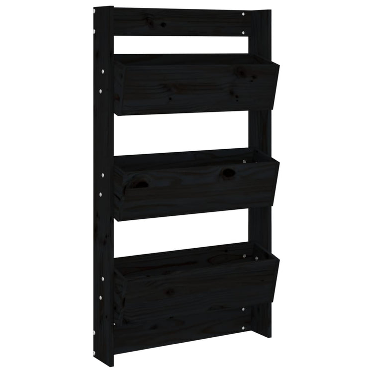 Vidaxl Plannbak Wandmontage 3-Laags 60x18.5x110 cm Kiefernholz schwarz