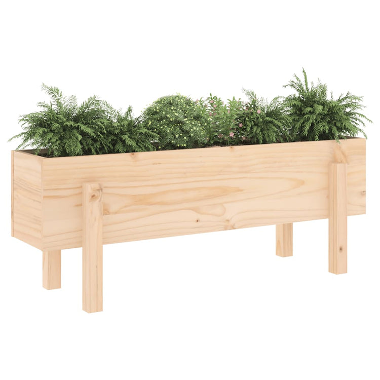 VidaXL Pflanzgefäß erhöht 101x30x38 cm aus massivem Kiefernholz