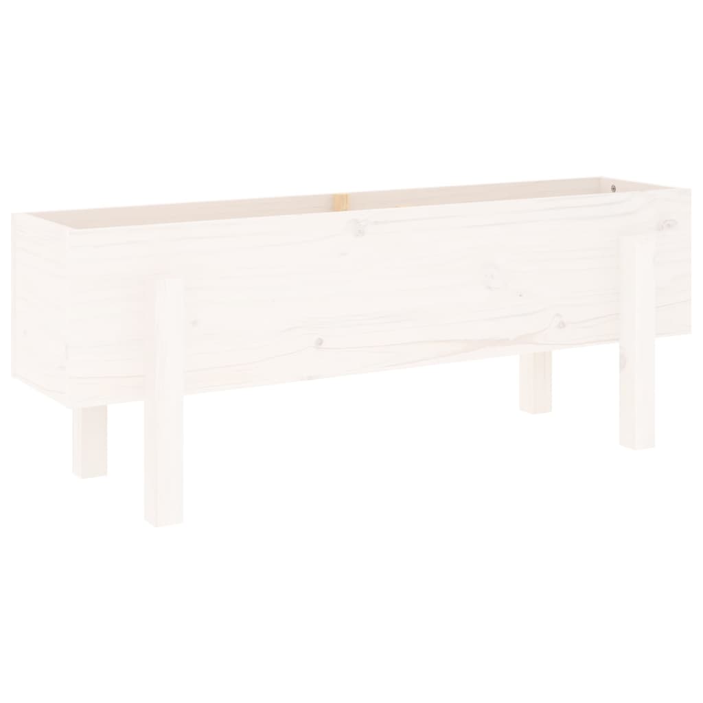 Vidaxx Pflanzgefäß erhöht 101x30x38 cm massives Kiefernholz weiß