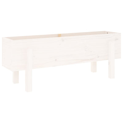 Vidaxx Pflanzgefäß erhöht 101x30x38 cm massives Kiefernholz weiß