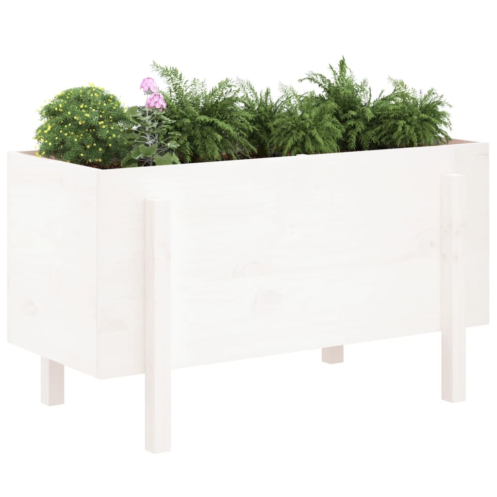 VIDAXL -Pflanzer erhöht 101x50x57 cm Festkiefer weiß
