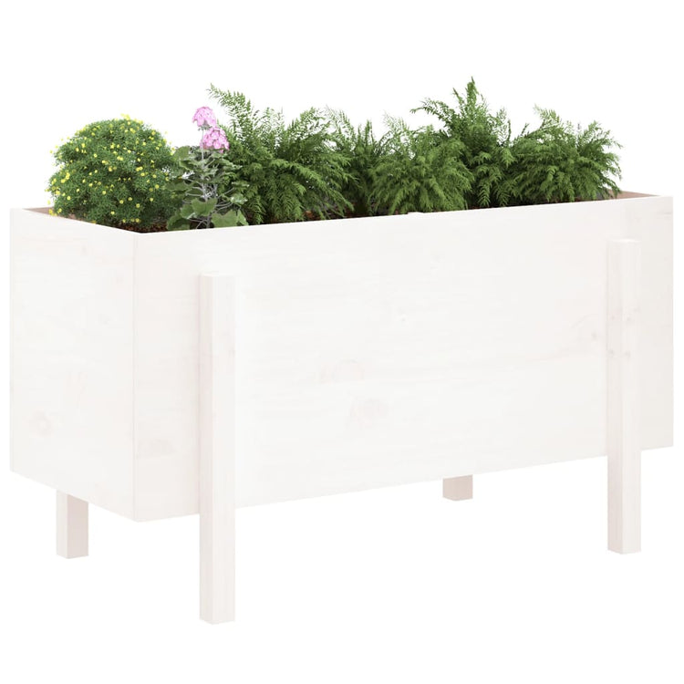 VIDAXL -Pflanzer erhöht 101x50x57 cm Festkiefer weiß