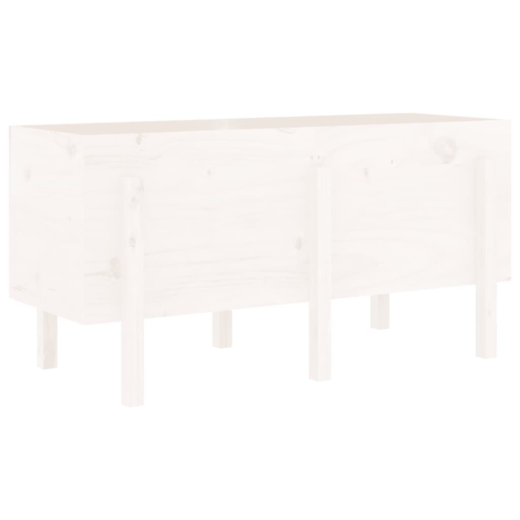 VIDAXL -Planungsbox erhöht 121x50x57 cm Festkiefer weiß