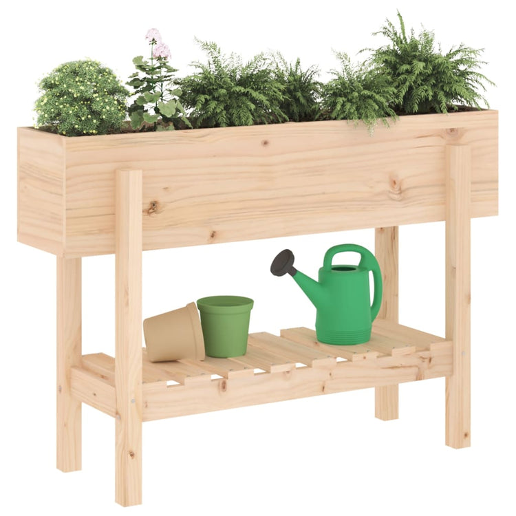 VidaXL Pflanzgefäß erhöht 101x30x69 cm aus massivem Kiefernholz