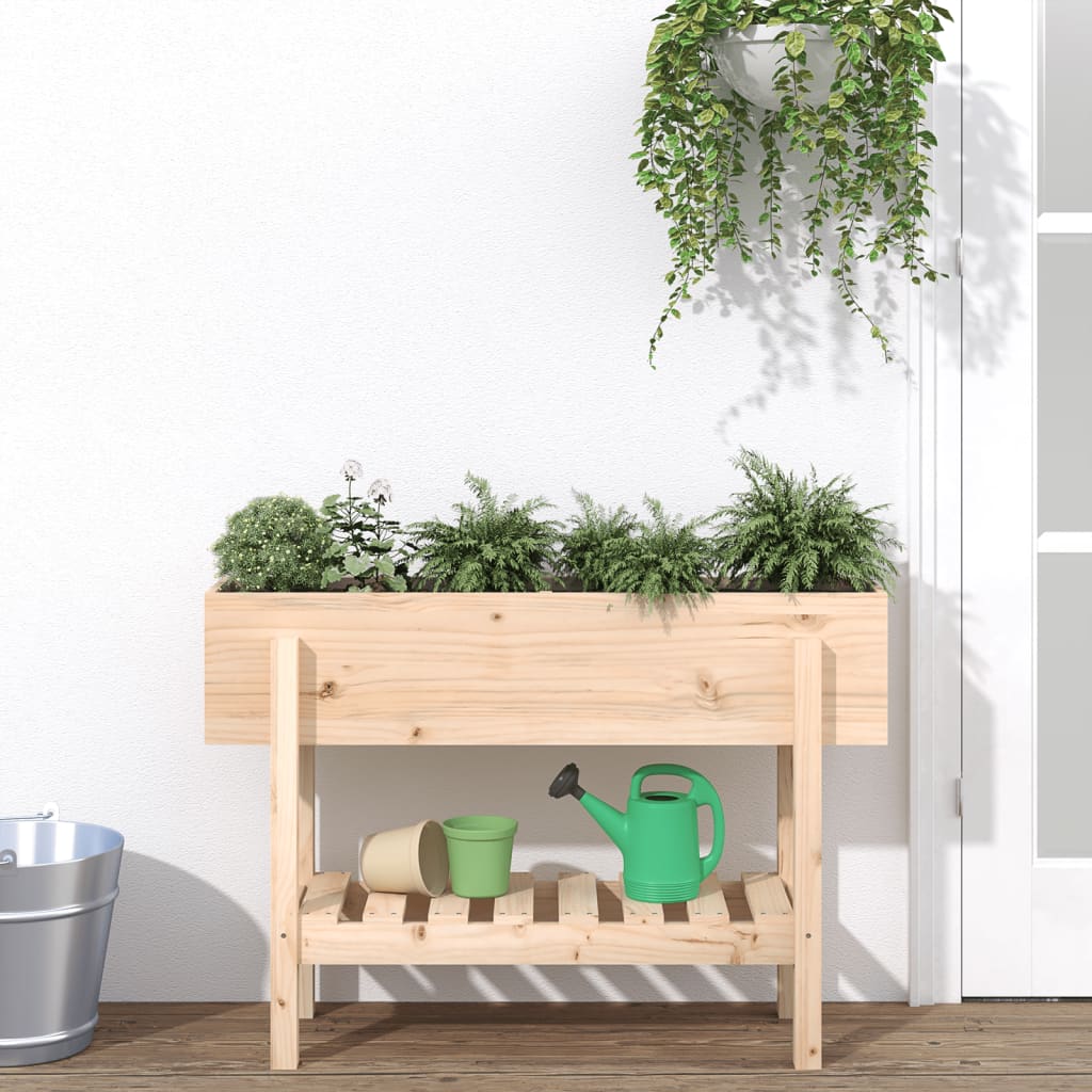 VidaXL Pflanzgefäß erhöht 101x30x69 cm aus massivem Kiefernholz