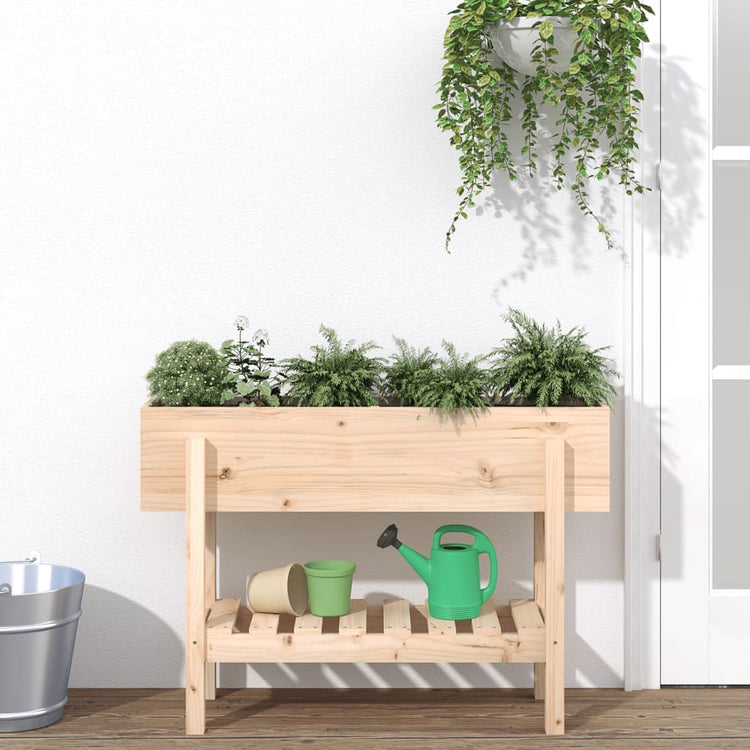 VidaXL Pflanzgefäß erhöht 101x30x69 cm aus massivem Kiefernholz
