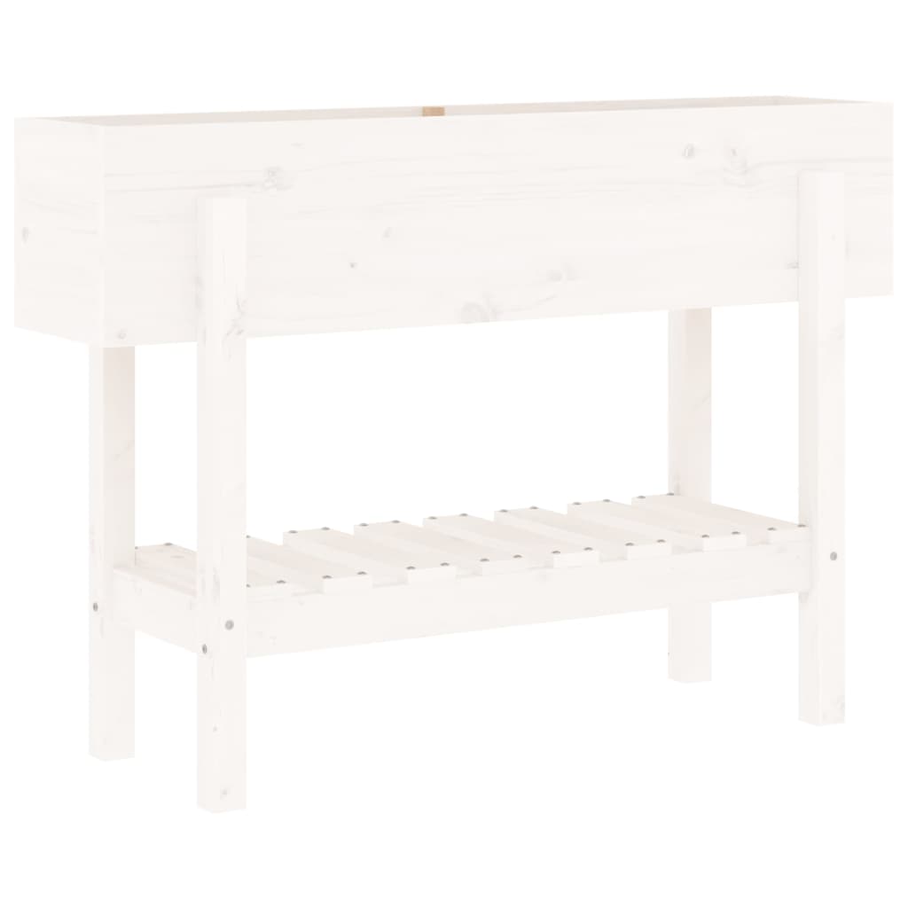 Vidaxl -Pflanzer erhöht 101x30x69 cm Festkiefer weiß