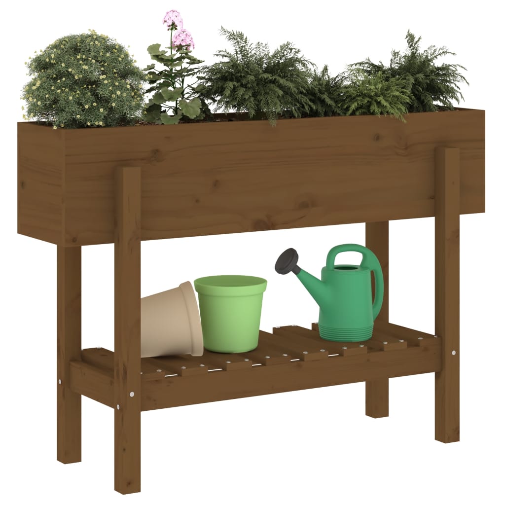 Vidaxl -Pflanzer erhöht 101x30x69 cm Festkiefer Honigbraun