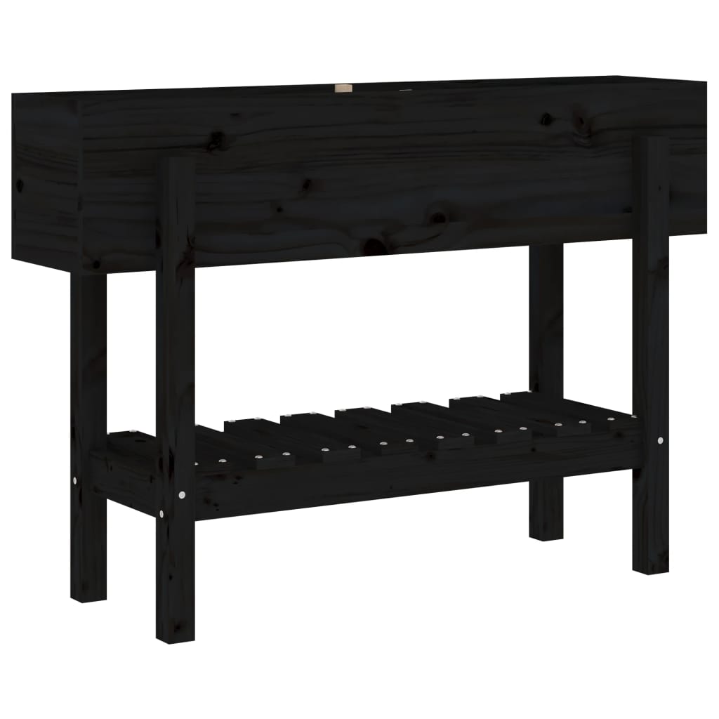 VIDAXL -Planungsbox erhöht 101x30x69 cm Festkiefer schwarz
