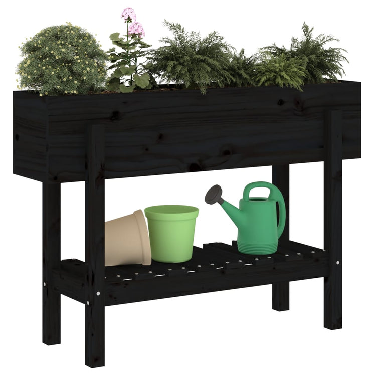 VIDAXL -Planungsbox erhöht 101x30x69 cm Festkiefer schwarz