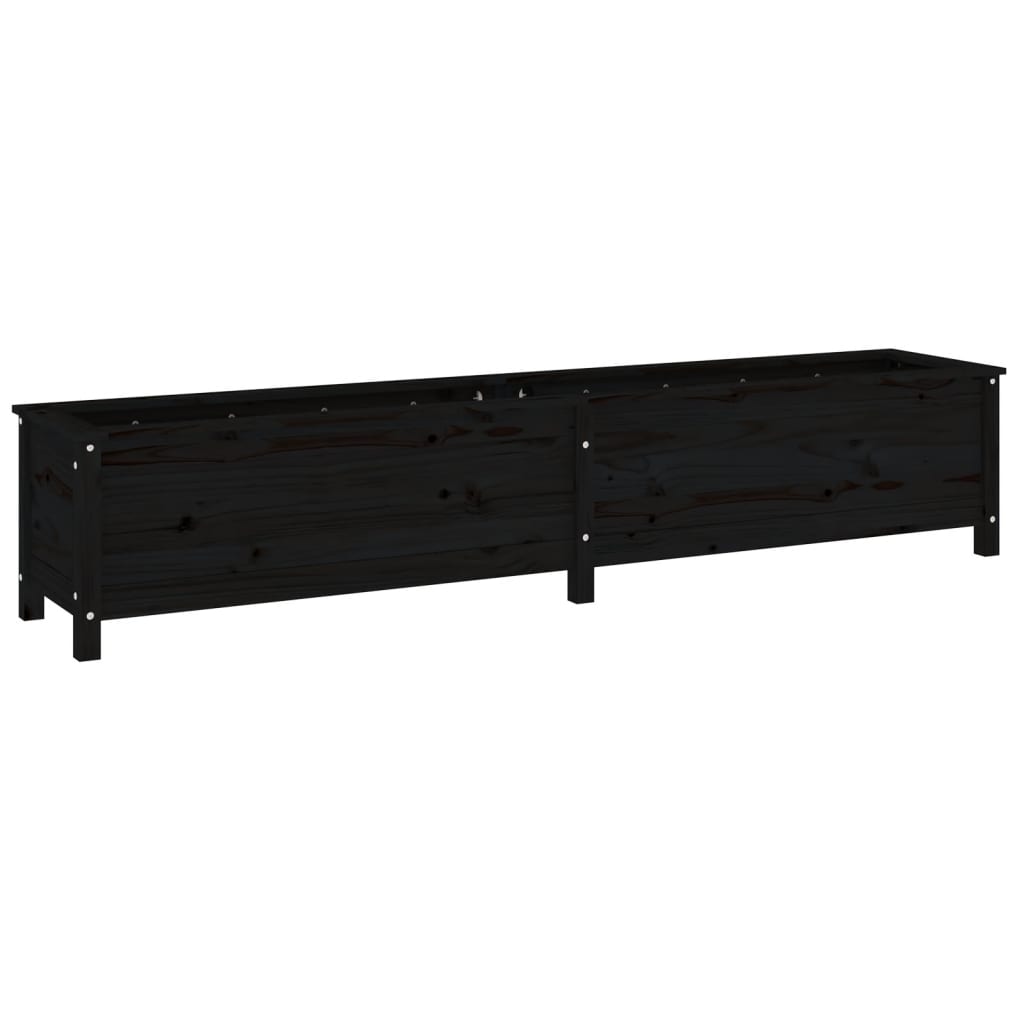 VIDAXL -Planungsbox 199,5x40x39 cm Solid Pine Schwarz
