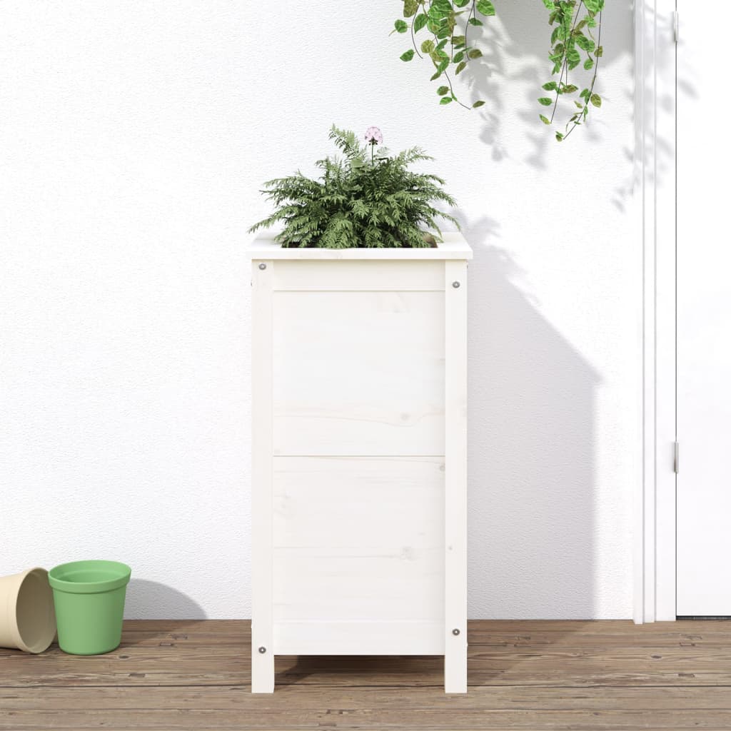 Vidaxl -Pflanzer Big 40x40x78 cm Festkiefer weiß