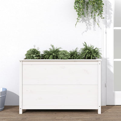 Vidaxl -Pflanzer erhöht 119,5 x 40 x 78 cm Festkiefer weiß