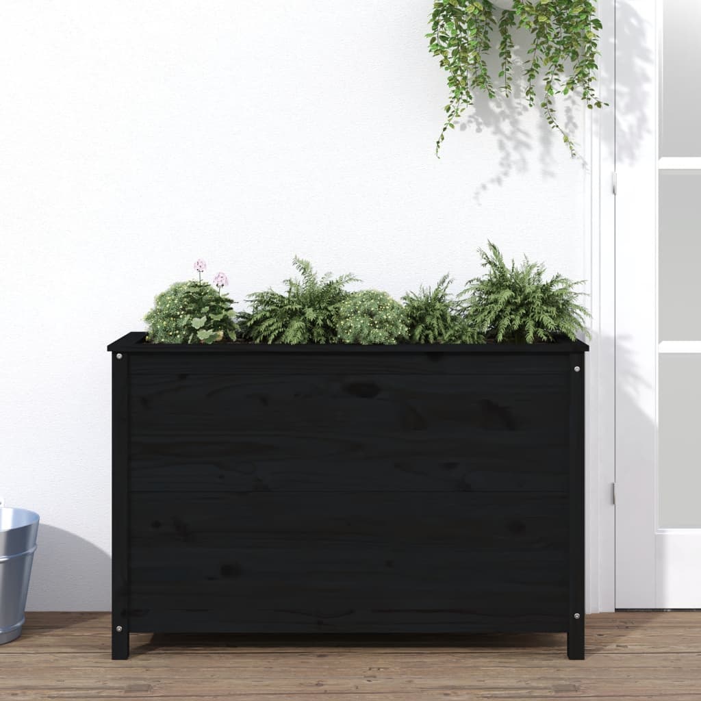 VIDAXL -Pflanzer erhöht 119,5 x 40 x 78 cm Festkiefer schwarz